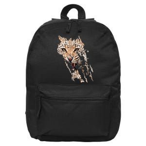 Leopard Face African Safari Wild Cat Paws Ank Op 16 in Basic Backpack