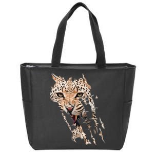 Leopard Face African Safari Wild Cat Paws Ank Op Zip Tote Bag