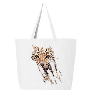 Leopard Face African Safari Wild Cat Paws Ank Op 25L Jumbo Tote