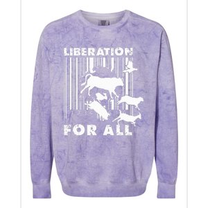 Liberation For All Animal Rights Colorblast Crewneck Sweatshirt