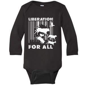 Liberation For All Animal Rights Baby Long Sleeve Bodysuit