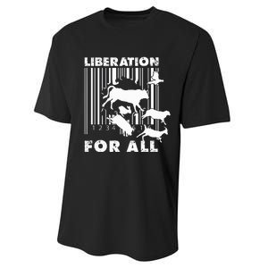 Liberation For All Animal Rights Performance Sprint T-Shirt