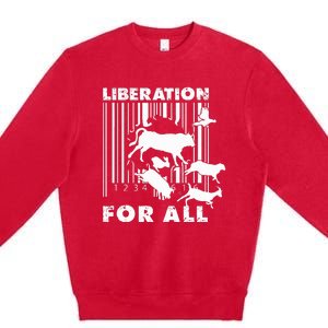 Liberation For All Animal Rights Premium Crewneck Sweatshirt