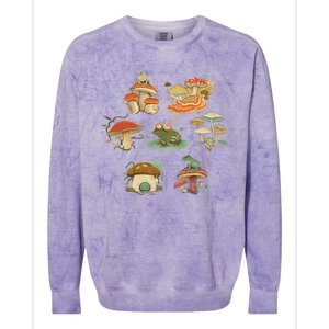 Lovely Frog And Mushroom Colorblast Crewneck Sweatshirt