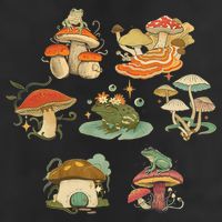 Lovely Frog And Mushroom 7 Panel Mesh Trucker Snapback Hat