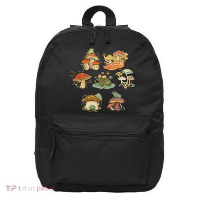 Lovely Frog And Mushroom 16 in Basic Backpack