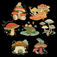 Lovely Frog And Mushroom Zip Tote Bag