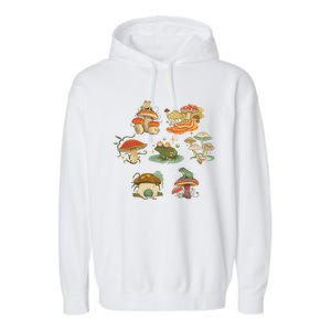 Lovely Frog And Mushroom Garment-Dyed Fleece Hoodie