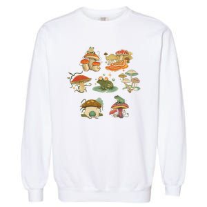 Lovely Frog And Mushroom Garment-Dyed Sweatshirt