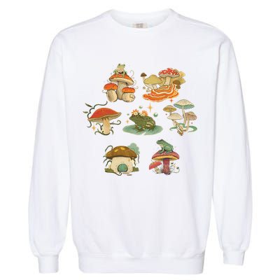 Lovely Frog And Mushroom Garment-Dyed Sweatshirt