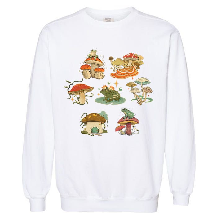 Lovely Frog And Mushroom Garment-Dyed Sweatshirt