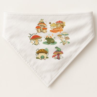 Lovely Frog And Mushroom USA-Made Doggie Bandana