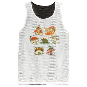 Lovely Frog And Mushroom Mesh Reversible Basketball Jersey Tank