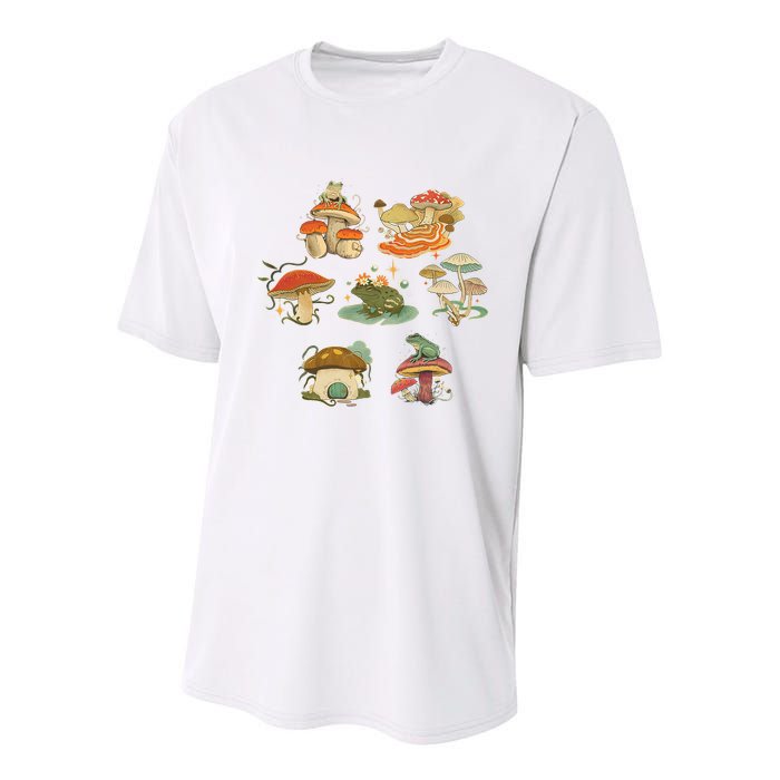Lovely Frog And Mushroom Youth Performance Sprint T-Shirt