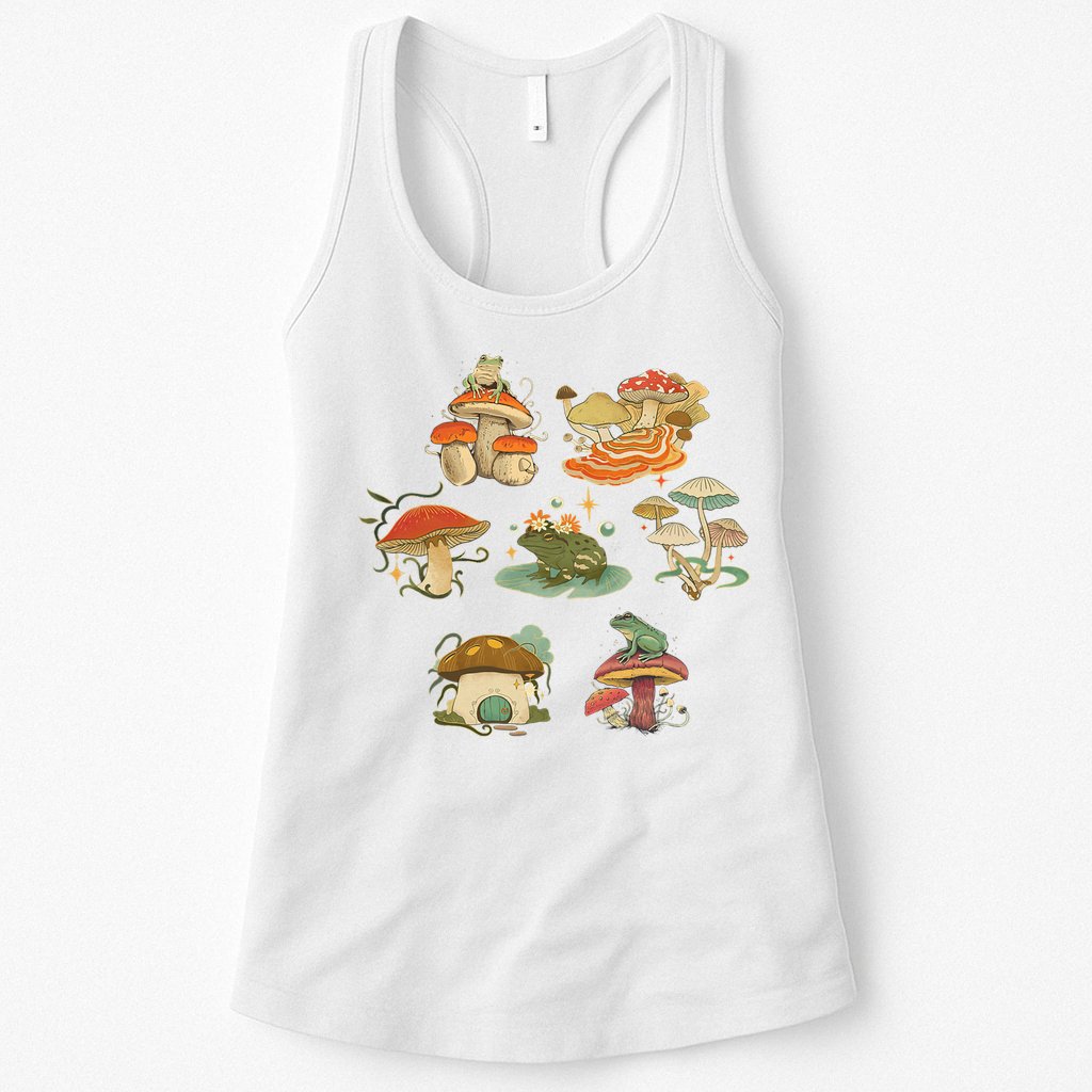 Lovely Frog And Mushroom Womens Tank Top