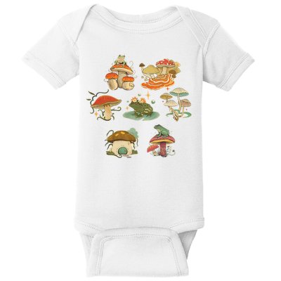 Lovely Frog And Mushroom Baby Bodysuit