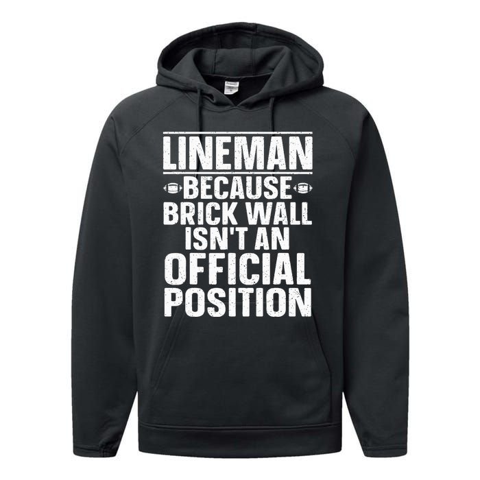 Lineman Football Art For Football Player Lineman Performance Fleece Hoodie