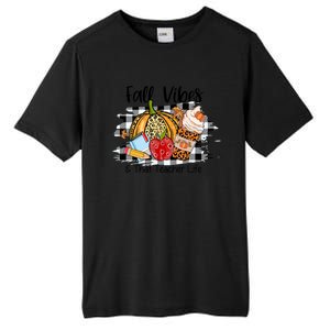 Leopard Fall Autumn Vibes Thankful Teacher Life Thanksgiving Gift Tall Fusion ChromaSoft Performance T-Shirt