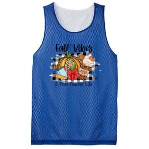 Leopard Fall Autumn Vibes Thankful Teacher Life Thanksgiving Gift Mesh Reversible Basketball Jersey Tank