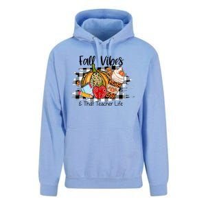 Leopard Fall Autumn Vibes Thankful Teacher Life Thanksgiving Gift Unisex Surf Hoodie