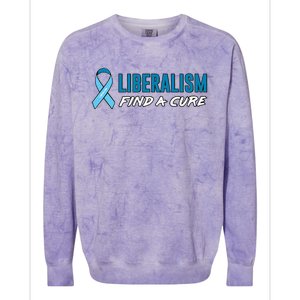 Liberalism Find a Cure Colorblast Crewneck Sweatshirt