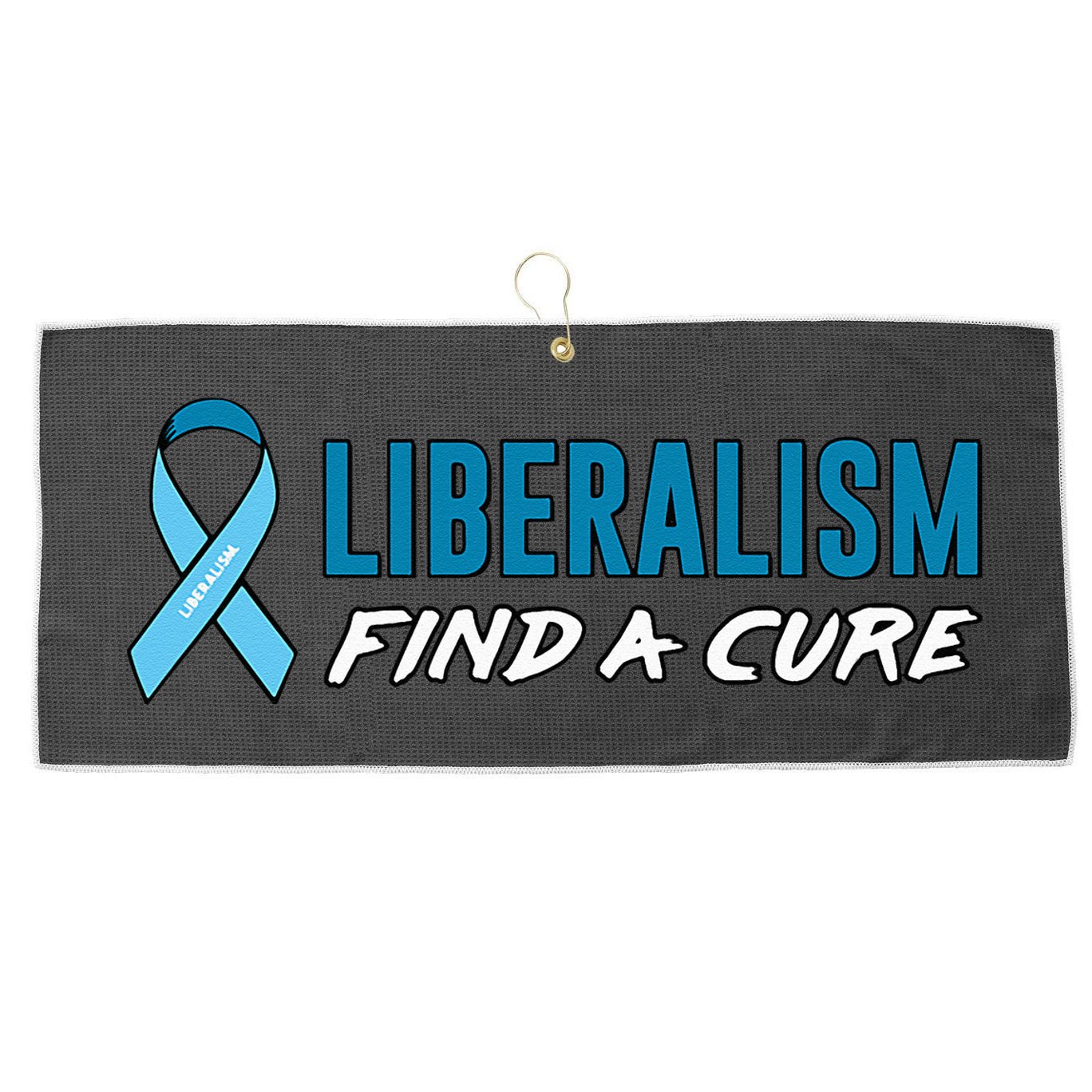 Liberalism Find a Cure Large Microfiber Waffle Golf Towel