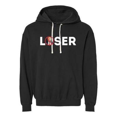 Loser Funny Anti Trump 2024 Loser Not Again Kamala Harris Garment-Dyed Fleece Hoodie