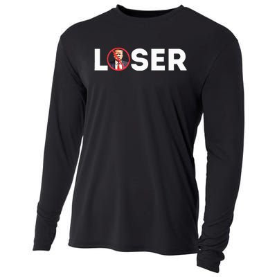 Loser Funny Anti Trump 2024 Loser Not Again Kamala Harris Cooling Performance Long Sleeve Crew