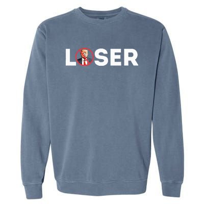 Loser Funny Anti Trump 2024 Loser Not Again Kamala Harris Garment-Dyed Sweatshirt