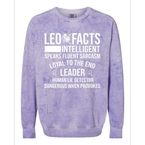 Leo Facts August Leo Zodiac Gift Colorblast Crewneck Sweatshirt