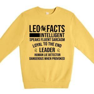 Leo Facts August Leo Zodiac Gift Premium Crewneck Sweatshirt