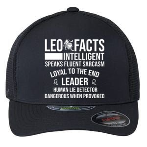 Leo Facts August Leo Zodiac Gift Flexfit Unipanel Trucker Cap