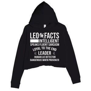 Leo Facts August Leo Zodiac Gift Crop Fleece Hoodie