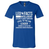 Leo Facts August Leo Zodiac Gift V-Neck T-Shirt