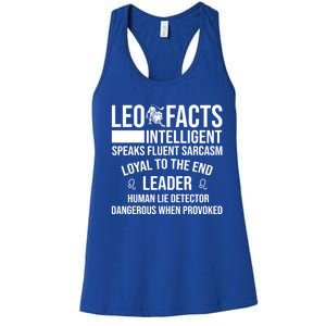 Leo Facts August Leo Zodiac Gift Women's Racerback Tank