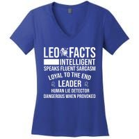 Leo Facts August Leo Zodiac Gift Women's V-Neck T-Shirt