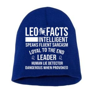 Leo Facts August Leo Zodiac Gift Short Acrylic Beanie