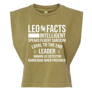 Leo Facts August Leo Zodiac Gift Garment-Dyed Women's Muscle Tee