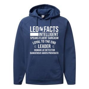 Leo Facts August Leo Zodiac Gift Performance Fleece Hoodie