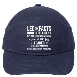 Leo Facts August Leo Zodiac Gift 7-Panel Snapback Hat