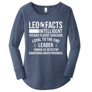 Leo Facts August Leo Zodiac Gift Women's Perfect Tri Tunic Long Sleeve Shirt