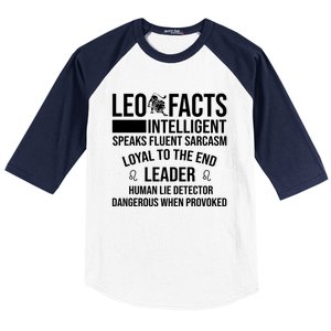 Leo Facts August Leo Zodiac Gift Baseball Sleeve Shirt