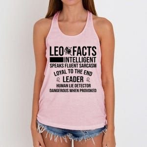 Leo Facts August Leo Zodiac Gift Women's Knotted Racerback Tank