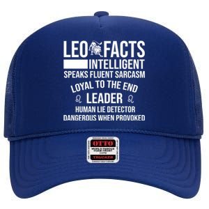 Leo Facts August Leo Zodiac Gift High Crown Mesh Back Trucker Hat