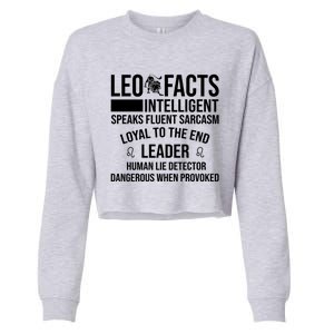 Leo Facts August Leo Zodiac Gift Cropped Pullover Crew