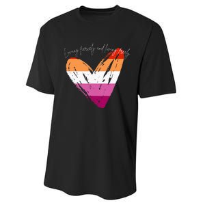 Loving Fiercely And Living Freely Performance Sprint T-Shirt