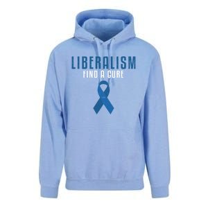 Liberalism Find A Cure Funny Conservative Political Election Meaningful Gift Unisex Surf Hoodie