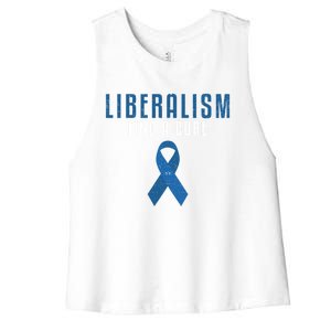 Liberalism Find A Cure Funny Conservative Political Election Meaningful Gift Women's Racerback Cropped Tank