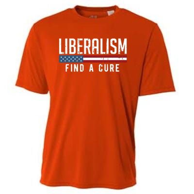 Liberalism Find A Cure Anti Liberal Gift Gift Cooling Performance Crew T-Shirt