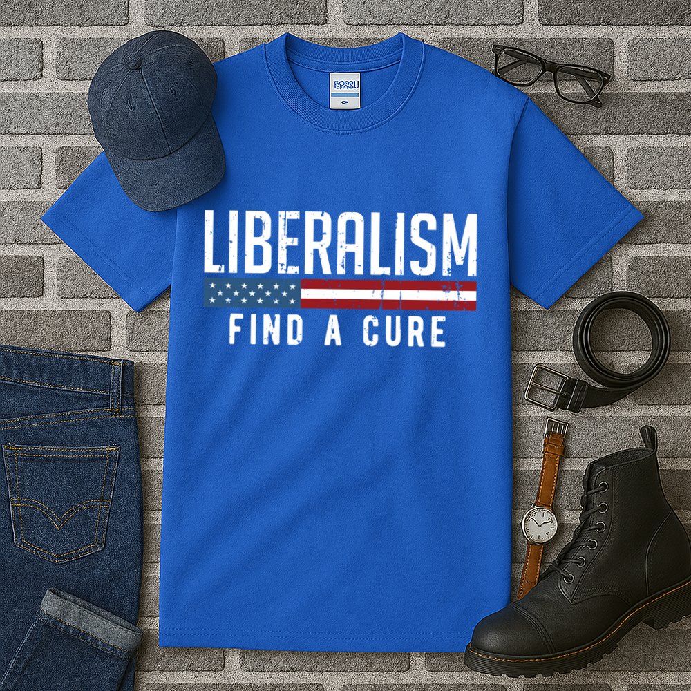 Liberalism Find A Cure Anti Liberal Gift Gift Tall T-Shirt